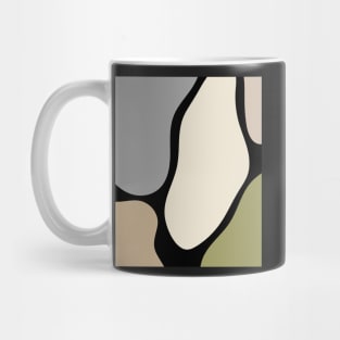 Minimal Modern  Abstract Shapes Black and Blue Pattern Mug